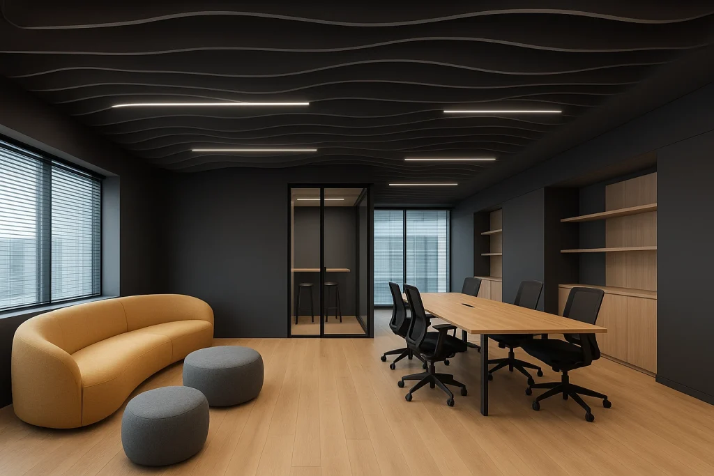 Oficina moderna equipada con muebles a medida Bosela